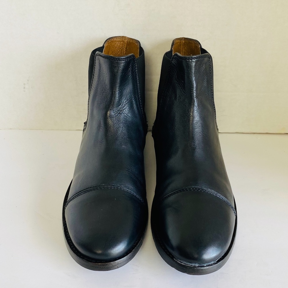 Seal Of The Sutro Womens Black Leather Cap Toe Chelsea Ankle Boots, 11.